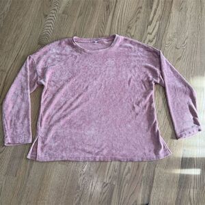 Women's Pink Long Sleeve Velvet Sweater Size Medium